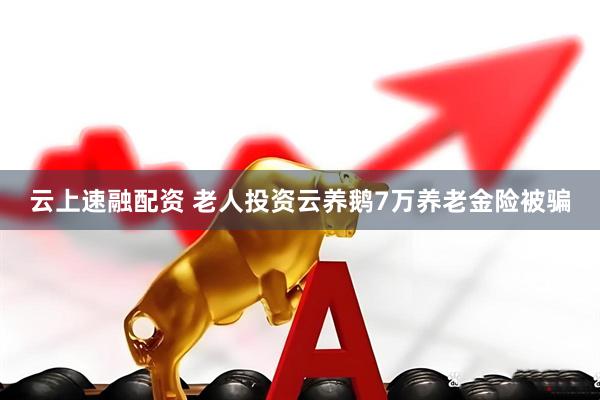 云上速融配资 老人投资云养鹅7万养老金险被骗