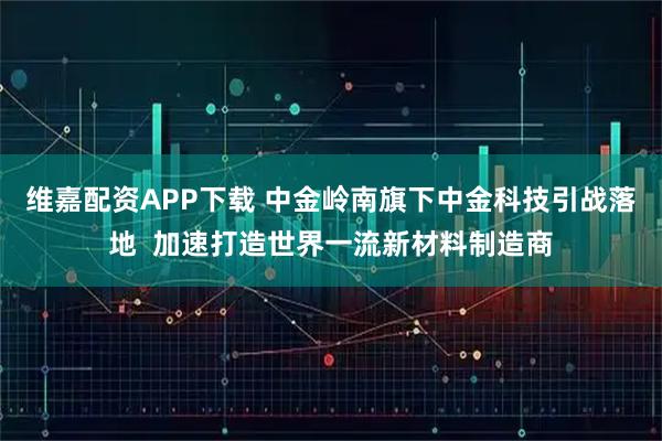 维嘉配资APP下载 中金岭南旗下中金科技引战落地  加速打造世界一流新材料制造商